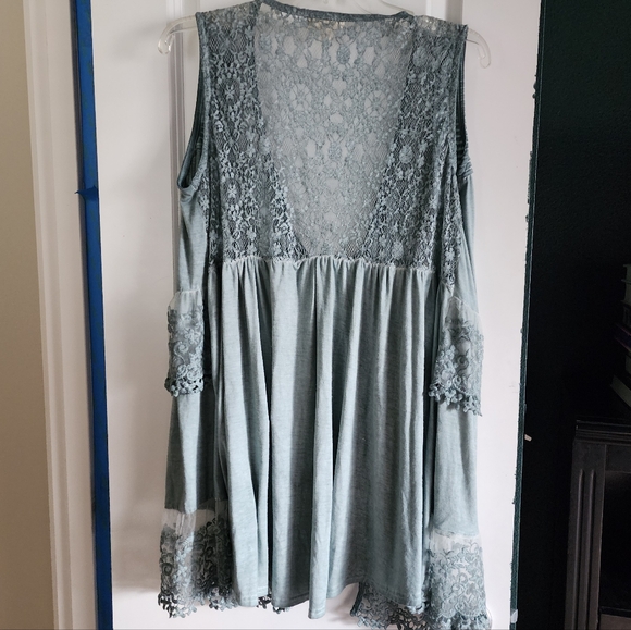 Entro green lace sleeveless cardigan - Picture 4 of 6